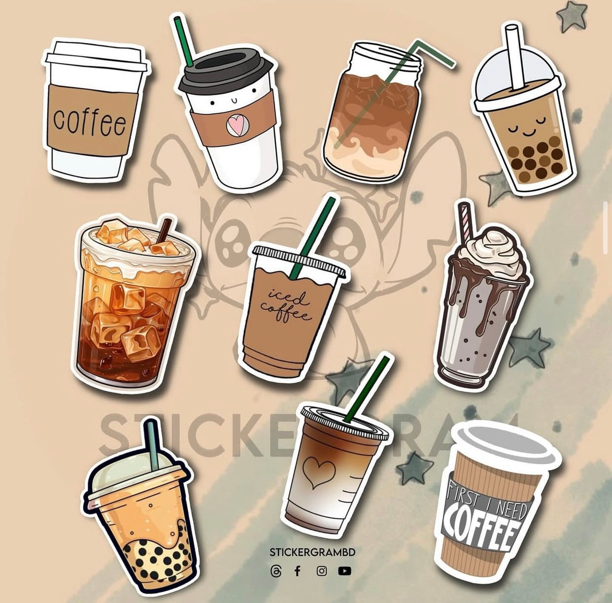 Coffee Sticker Set 01 – Stickergram BD