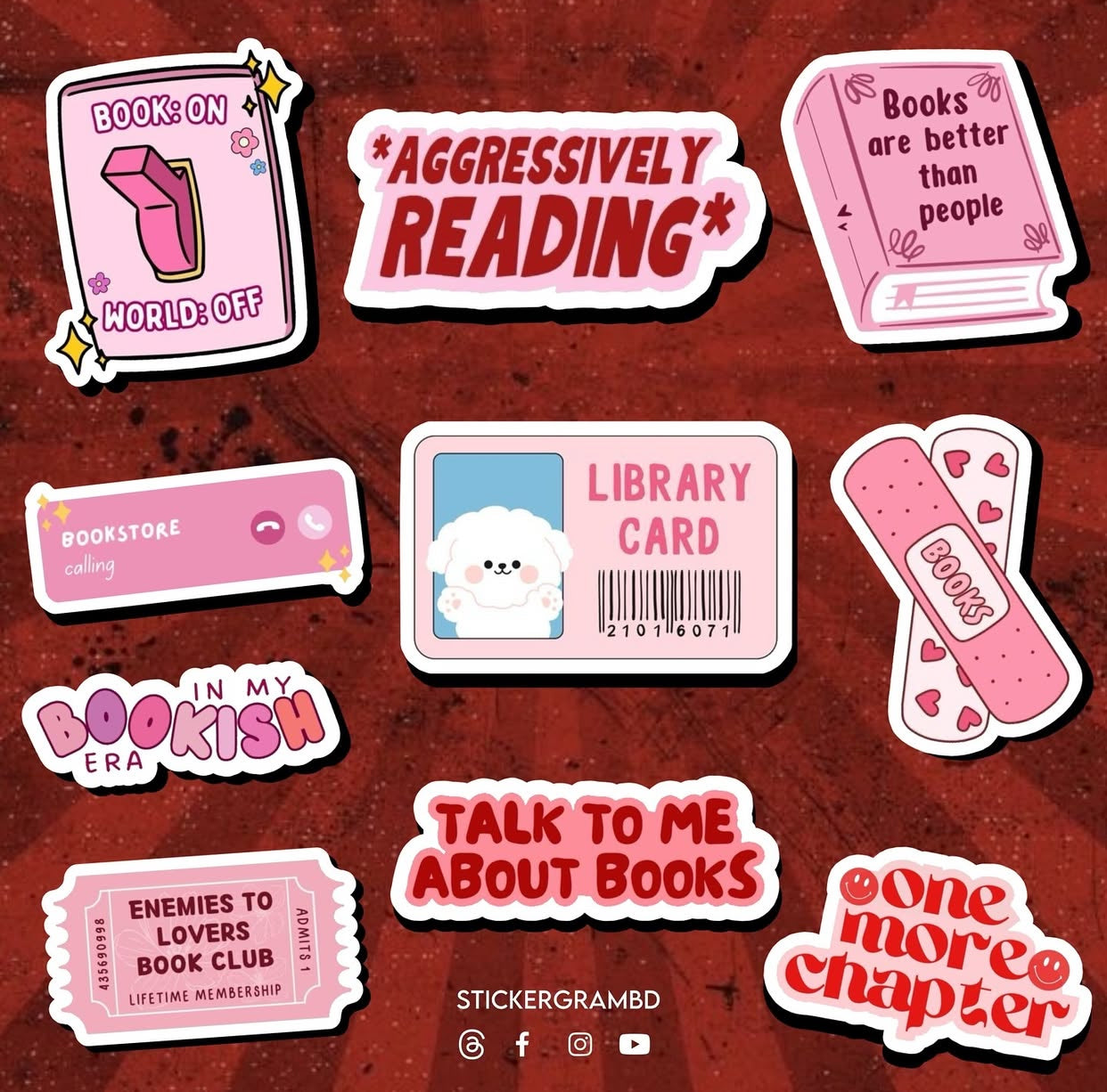 Book Lover Sticker Set 03
