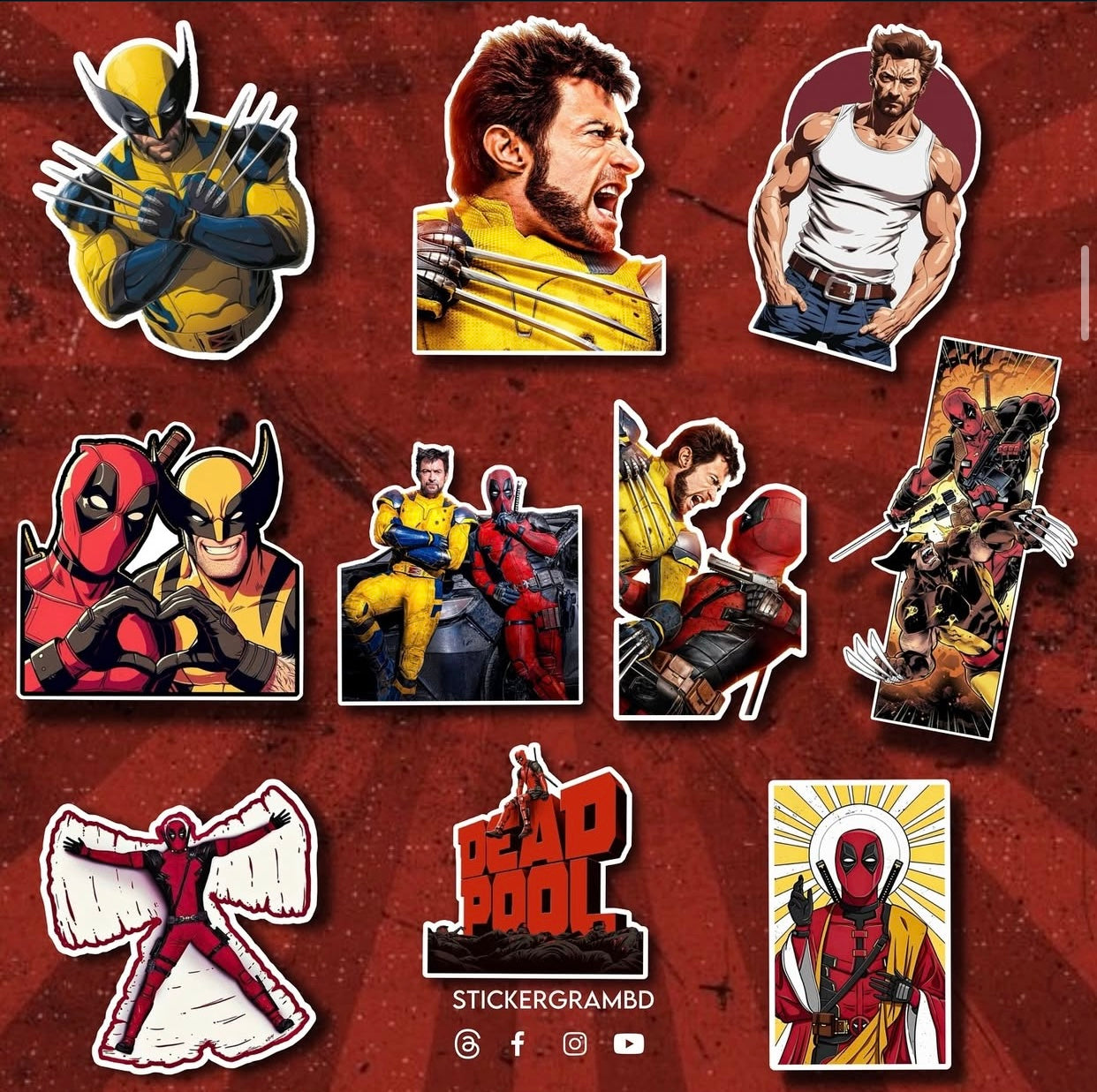 Deadpool Wolverine Sticker Set