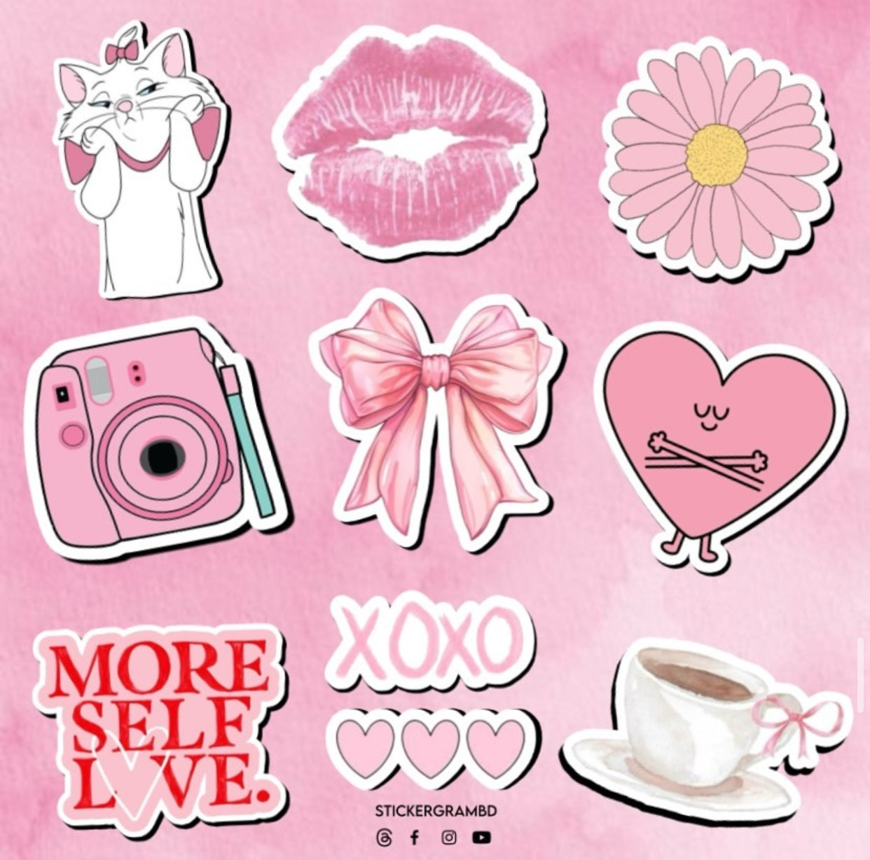 Pink Sticker Set