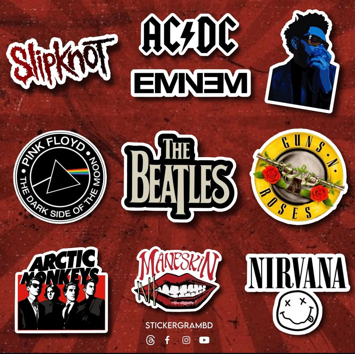 Band Sticker Layout Music Bands Sticker Set 01 – Stickergram BD
