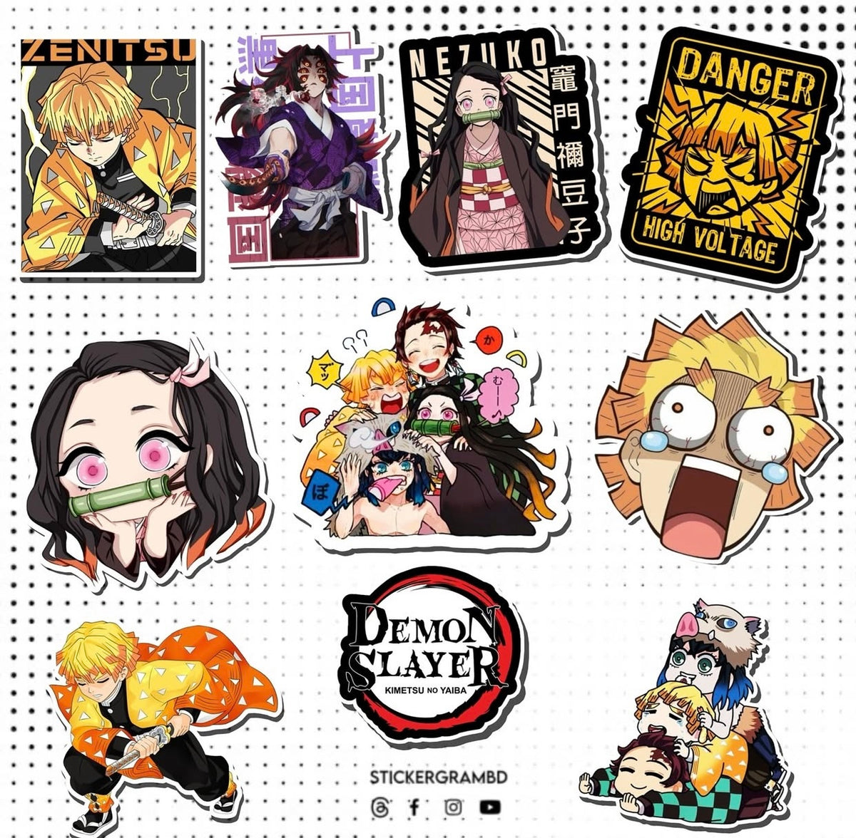 Bd Sticker Demon Slayer Sticker Set 01 – Stickergram BD
