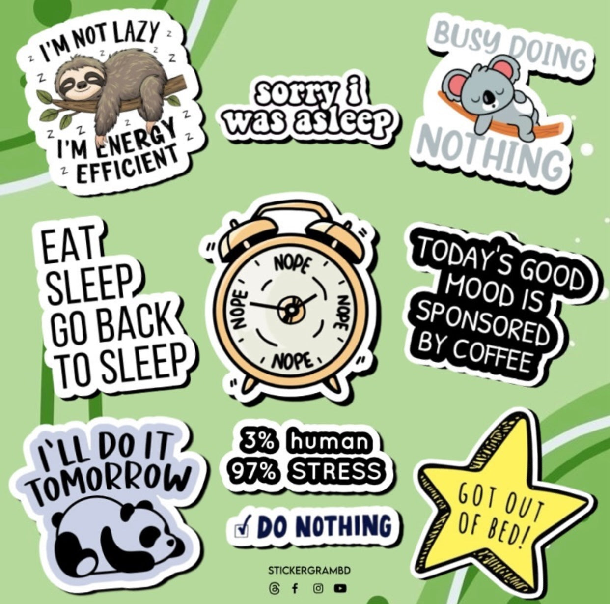 Lazy Sticker Set 02