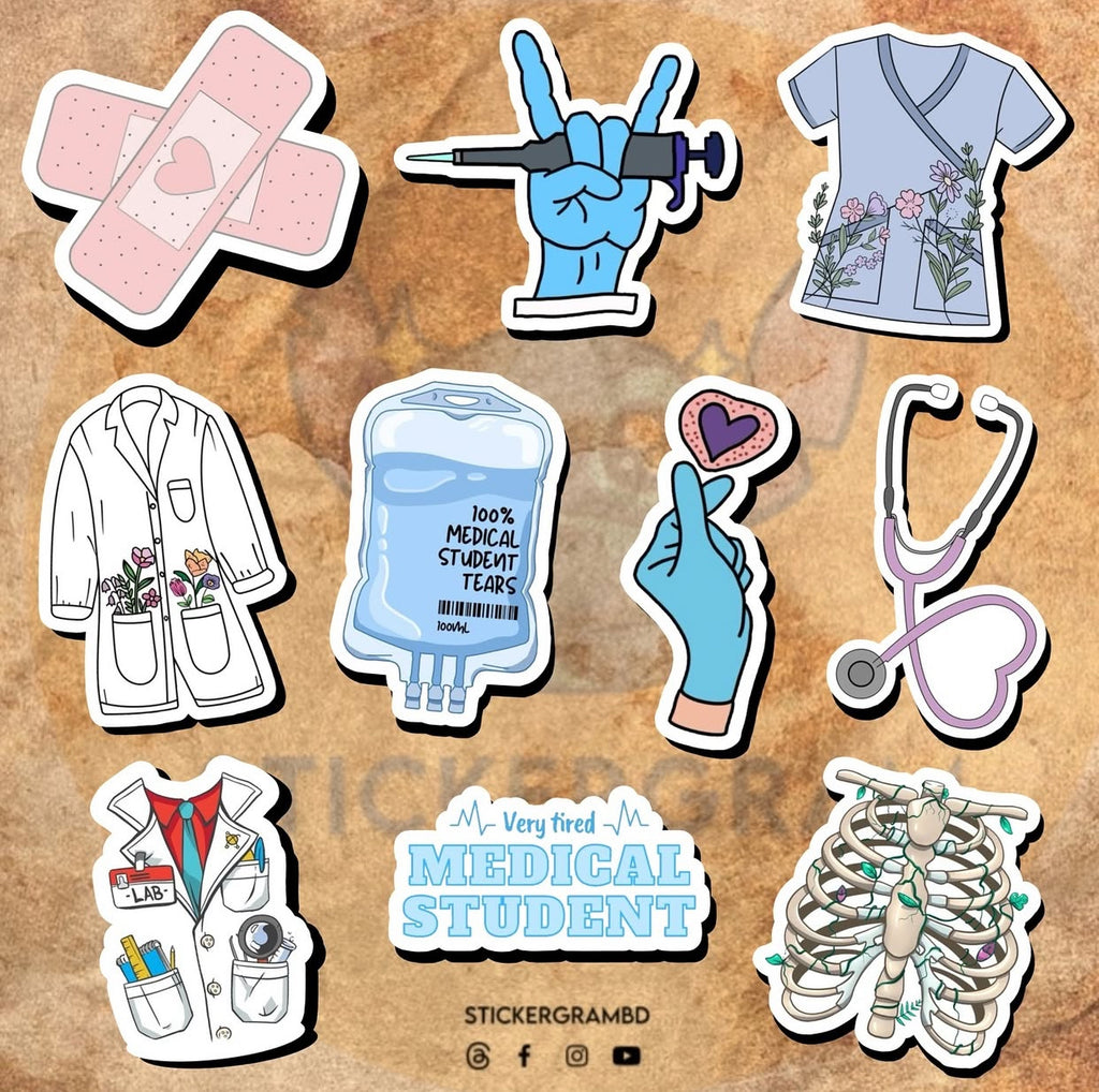 Example Medical Device Service Sticker Medical Sticker Set 01 – Stickergram BD
