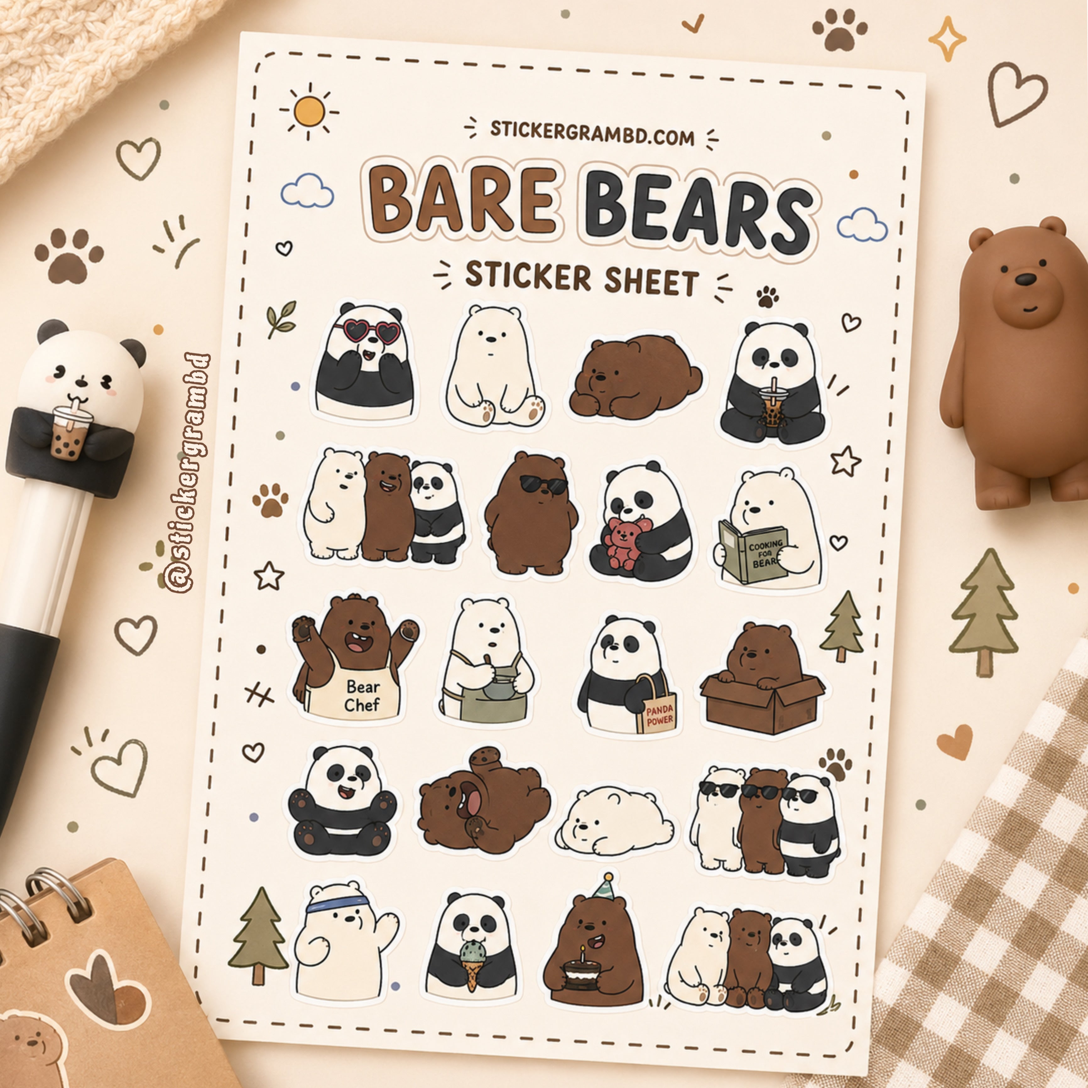 Bare Bears Sticker Sheet