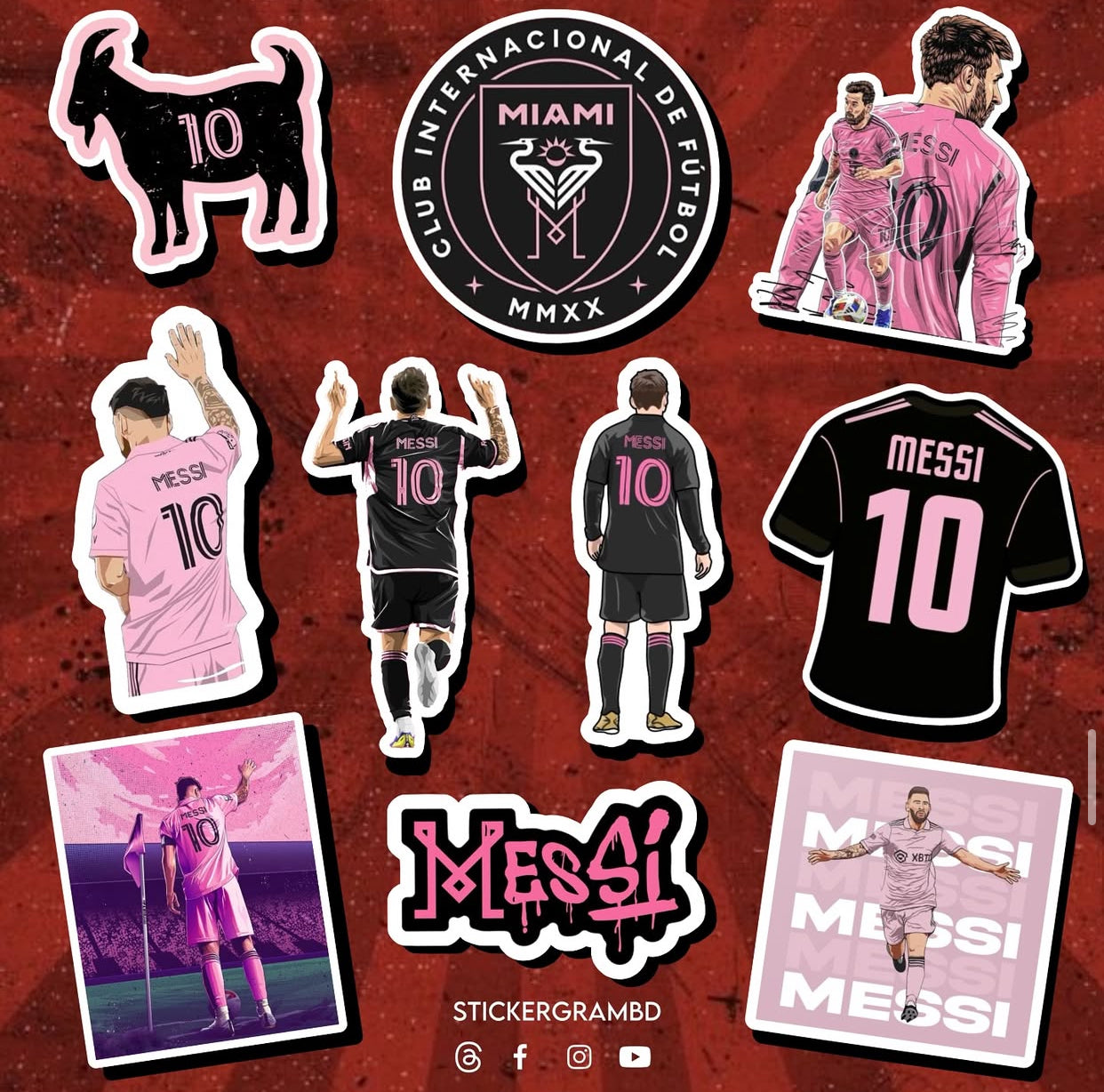 Messi Miami Sticker Set