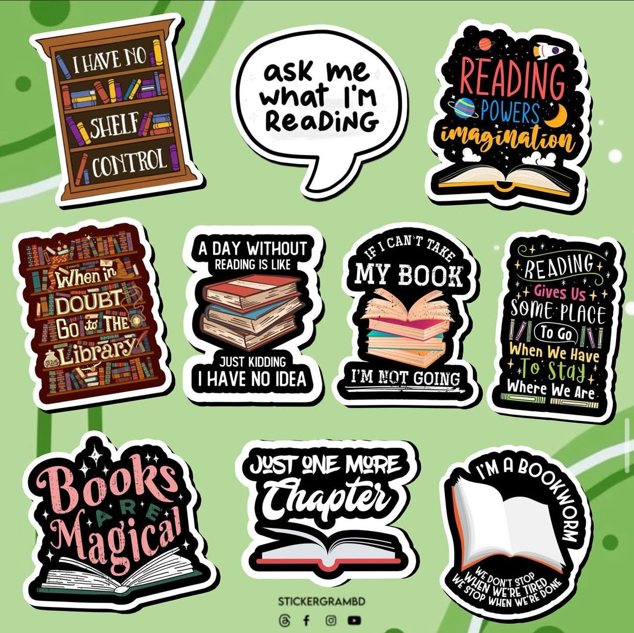 Book Lover Sticker Set 02