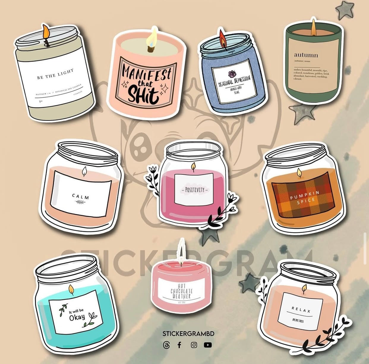 Candles Sticker Set