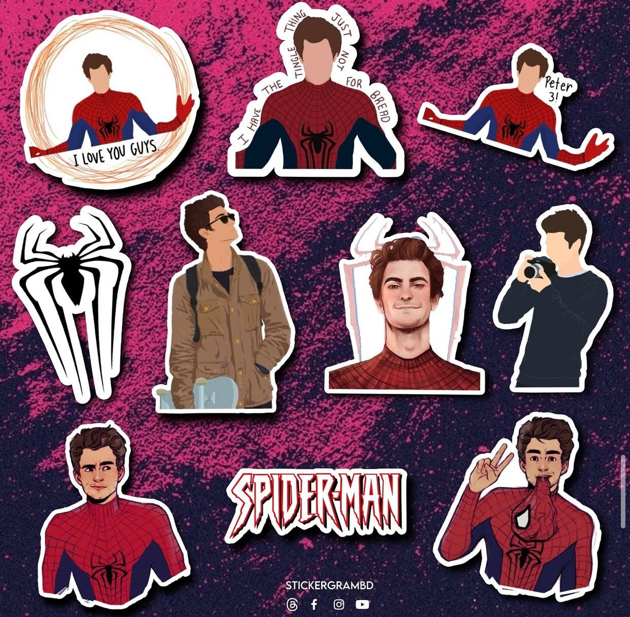 Andrew Spiderman Sticker Set