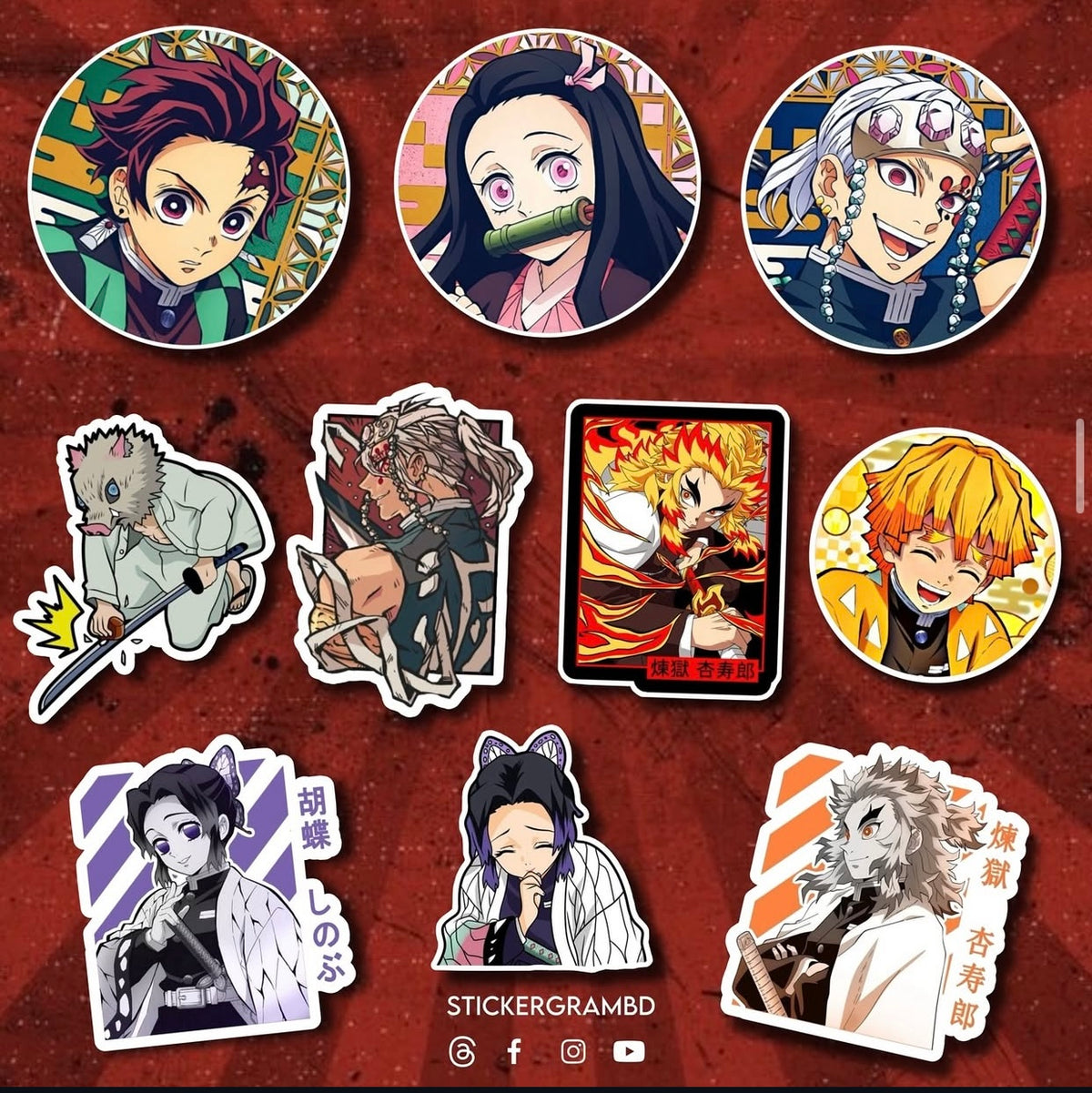 Demon Slayer Sticker Set 02 – Stickergram BD