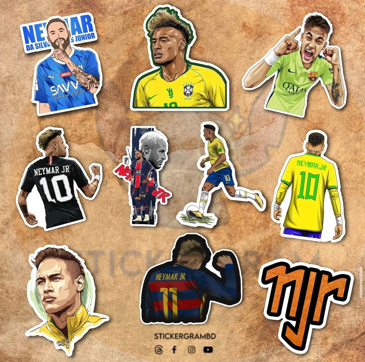 Neymar Sticker Set