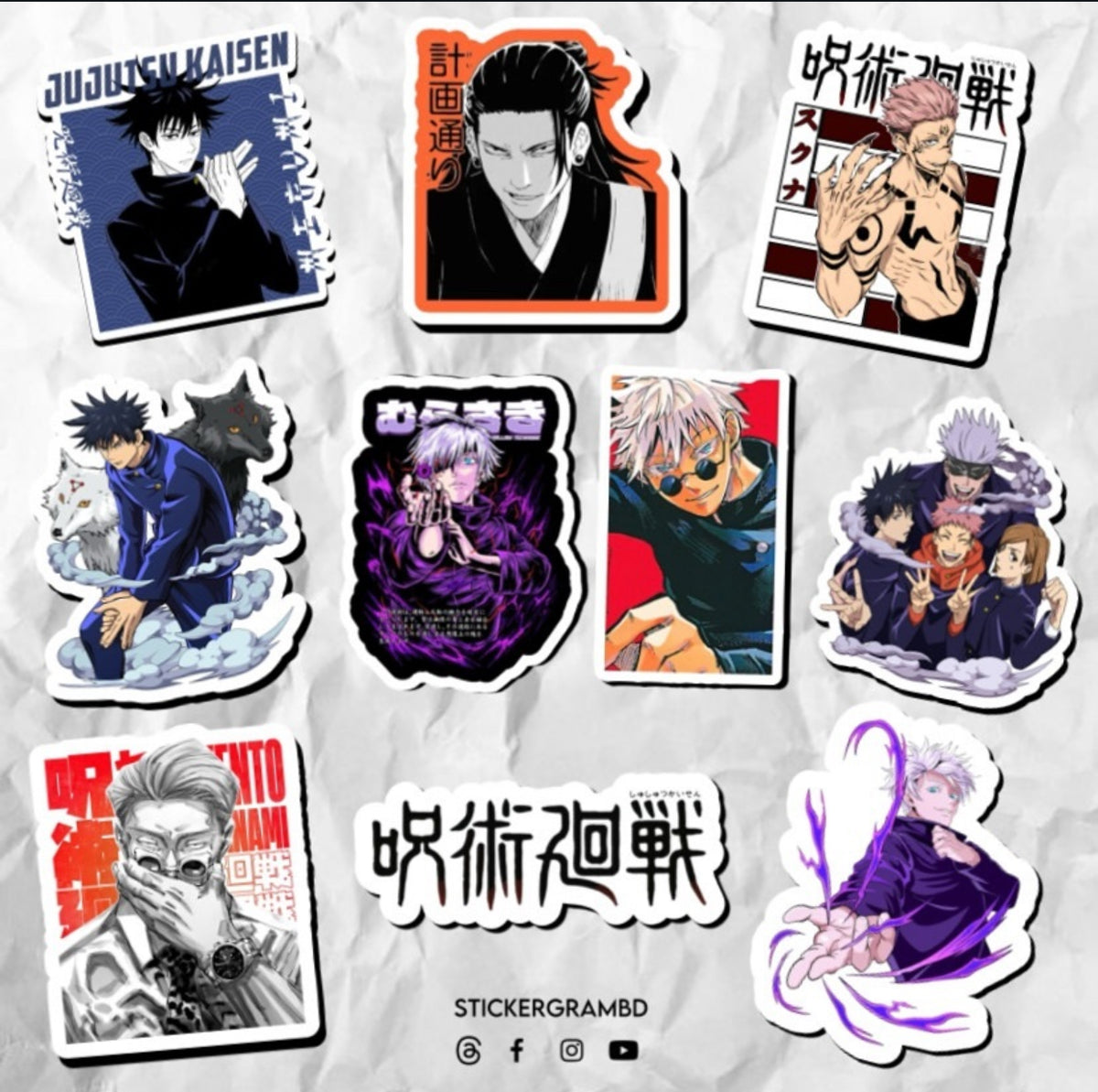 Bd Sticker JJK Sticker Set 05 – Stickergram BD