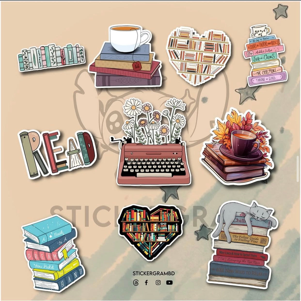 Book Lover Sticker Set 01