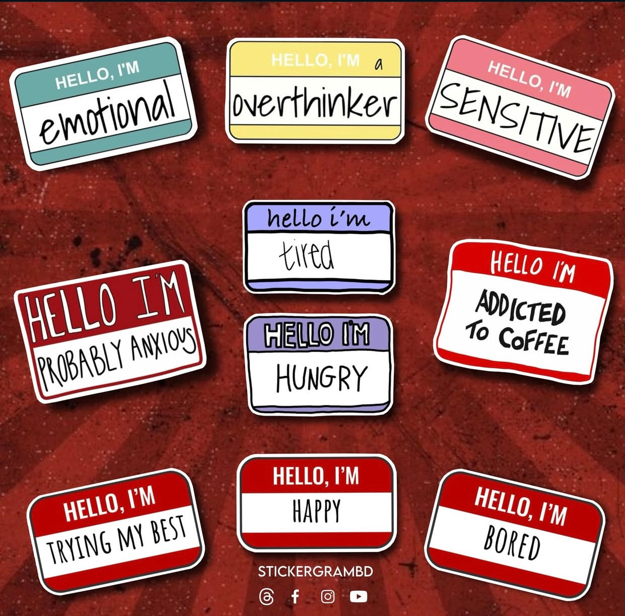 Hello Moods Sticker Set