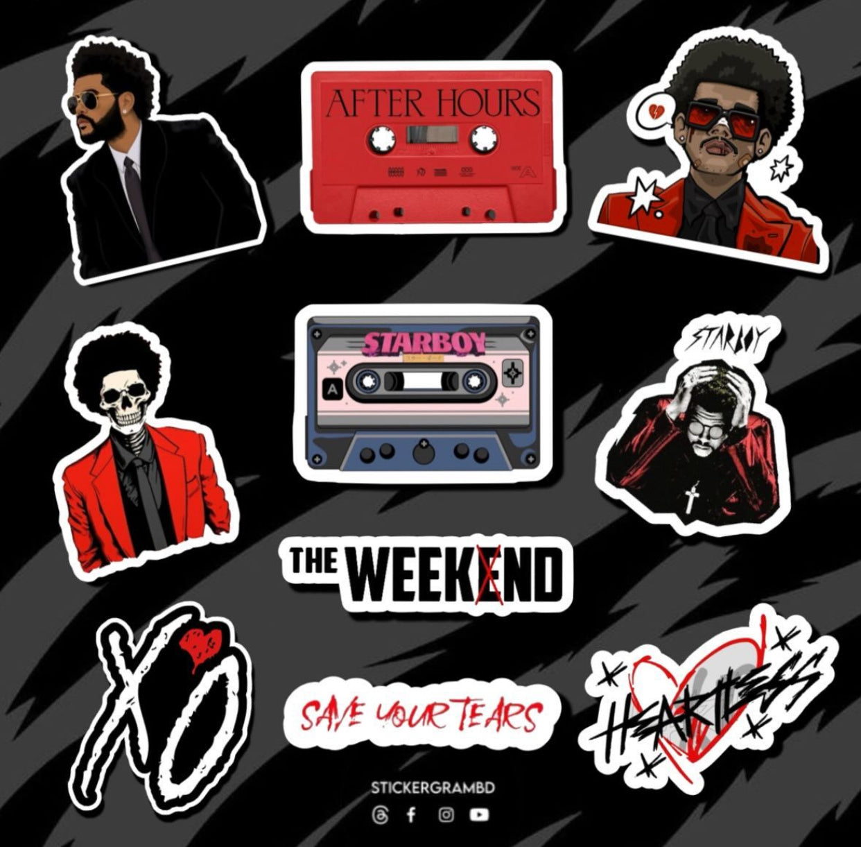 The Weeknd Sticker Set 02