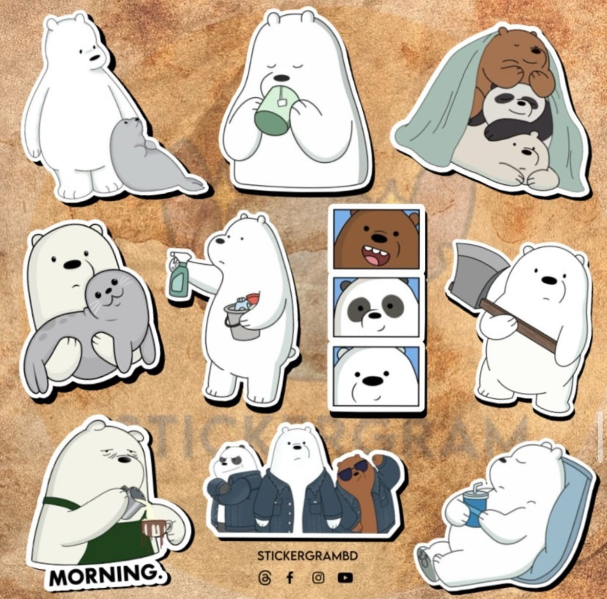 Bare Bears Sticker Set 02