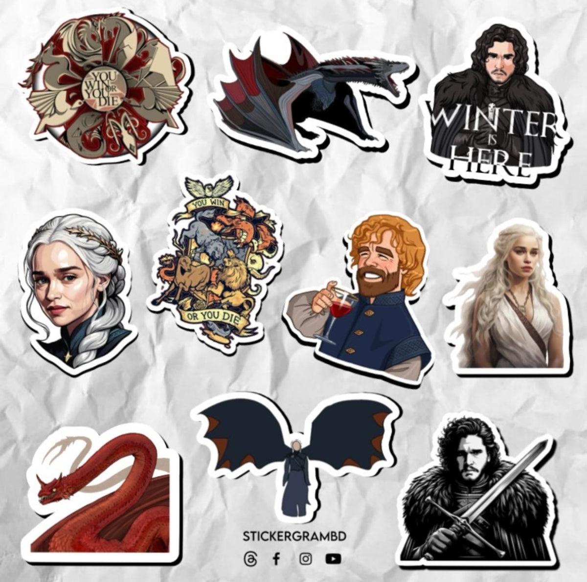 Game of Thrones Sticker Set – Stickergram BD