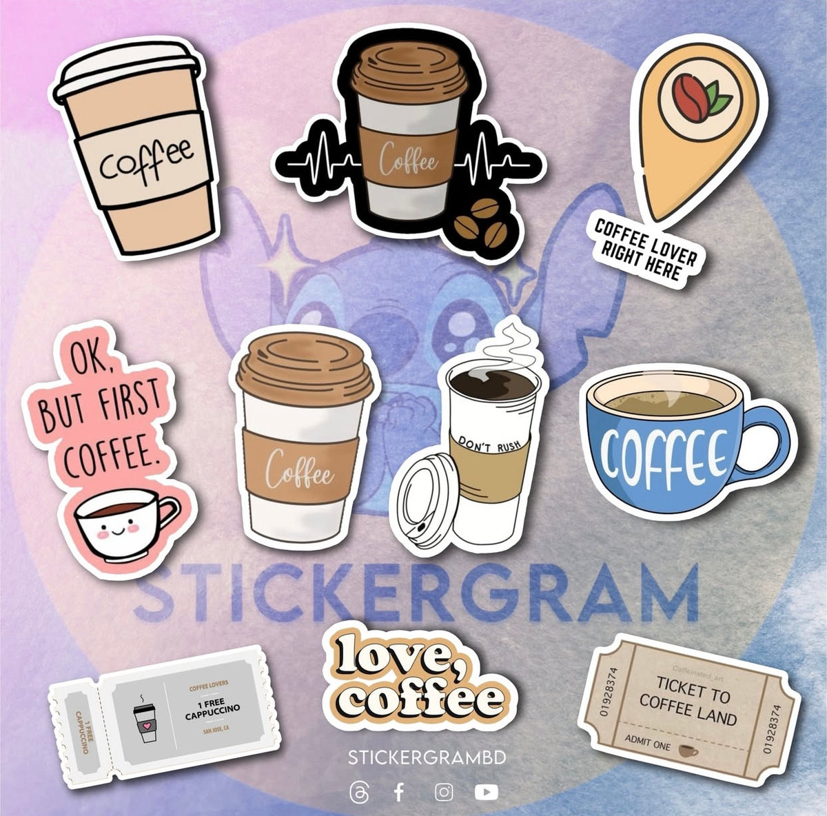 Coffee Sticker Set 02 – Stickergram BD