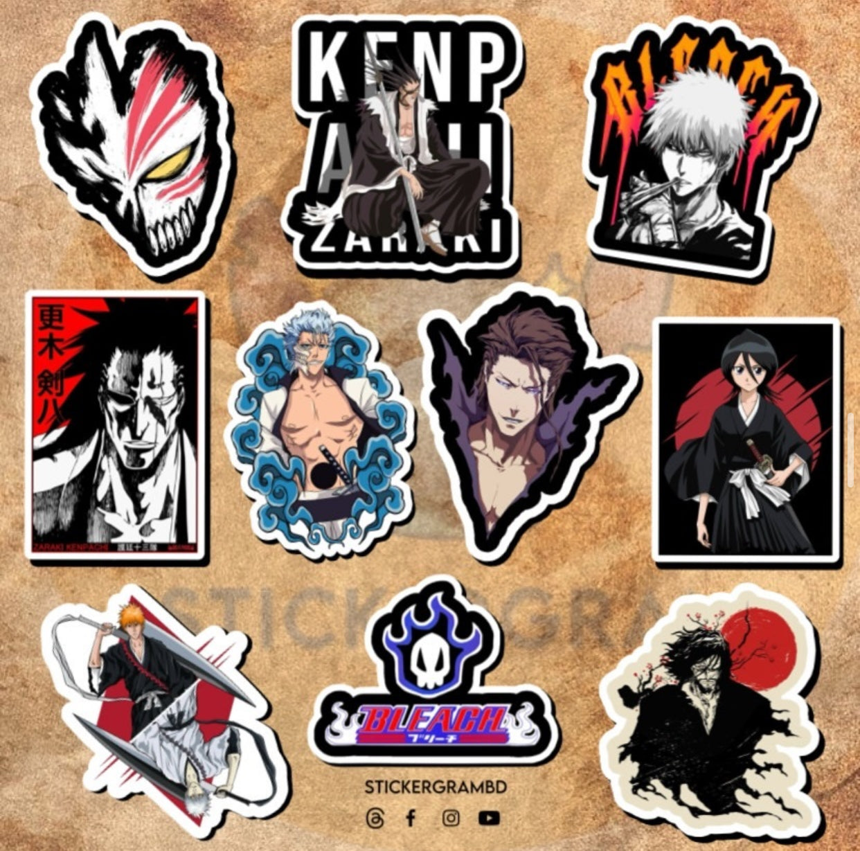 Bleach Sticker Set