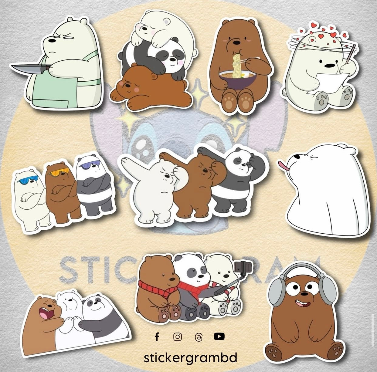 Bare Bears Sticker Set 01
