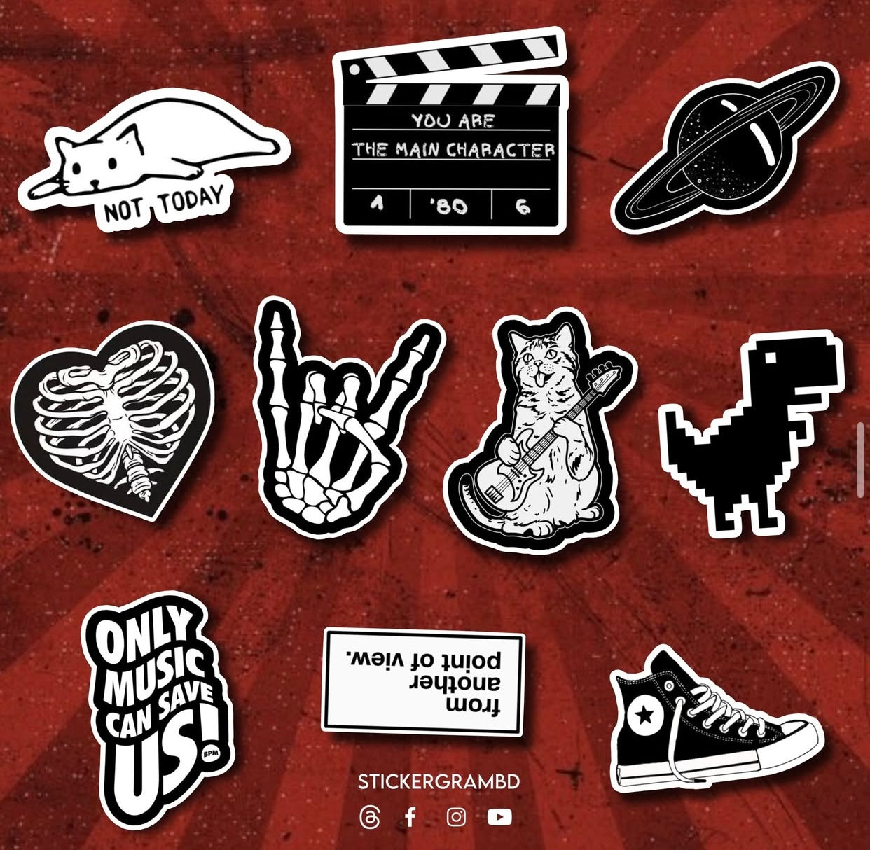 BlackWhite Sticker Set
