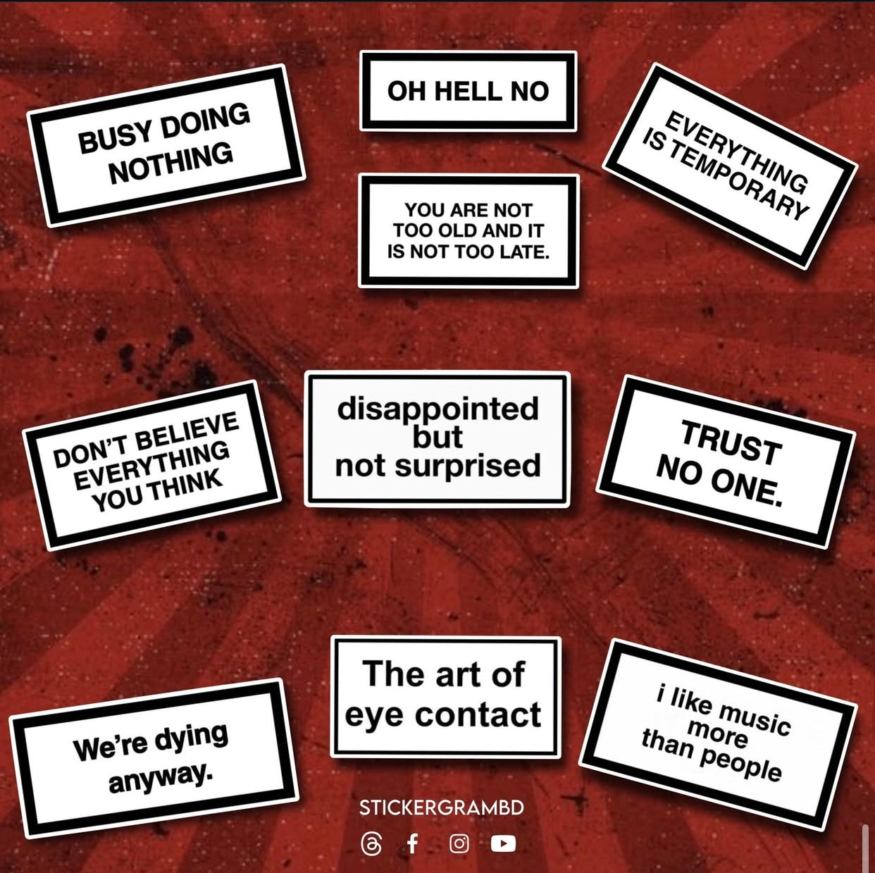 Box Words Sticker Set