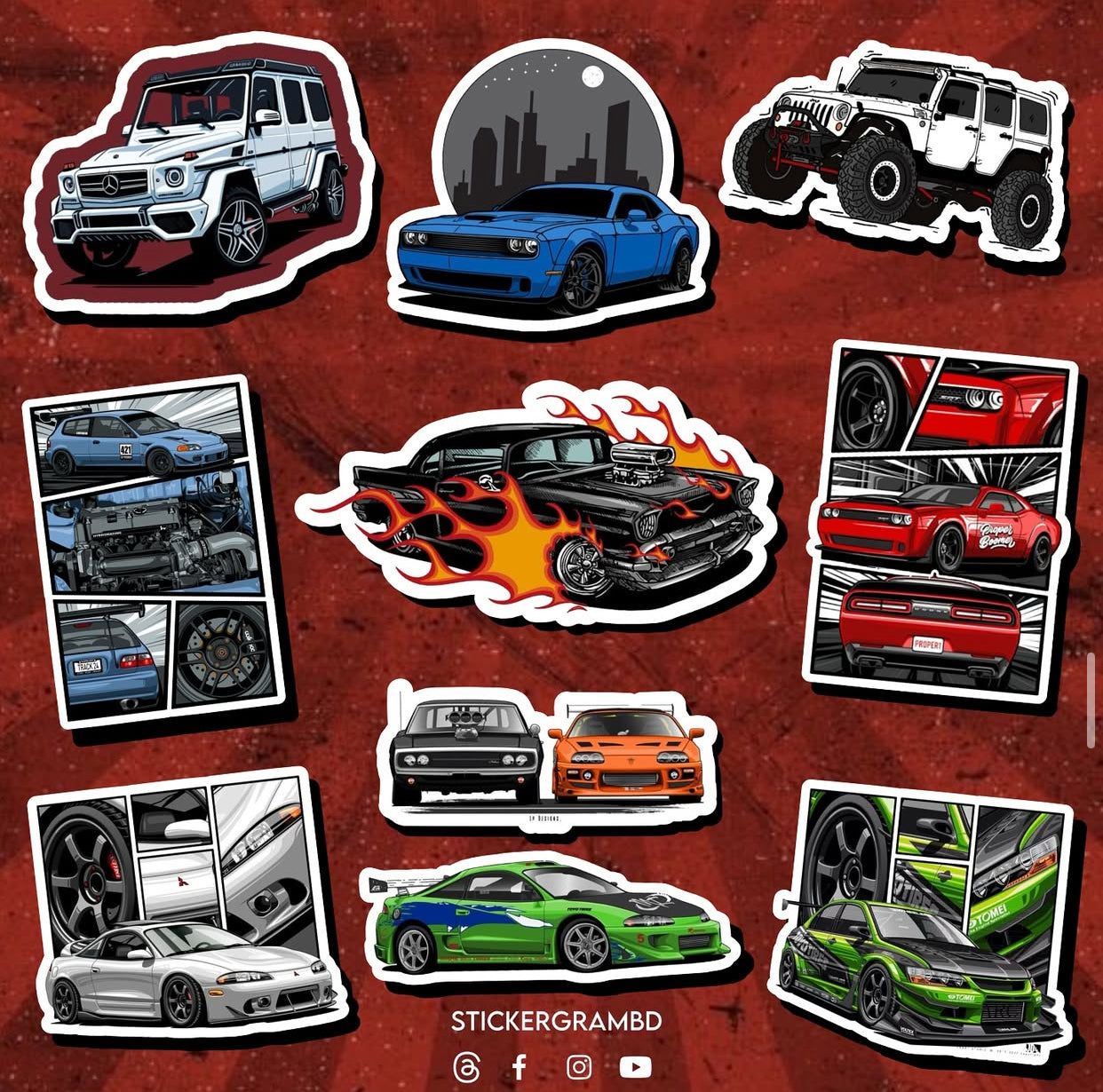 Cars Sticker Set 10
