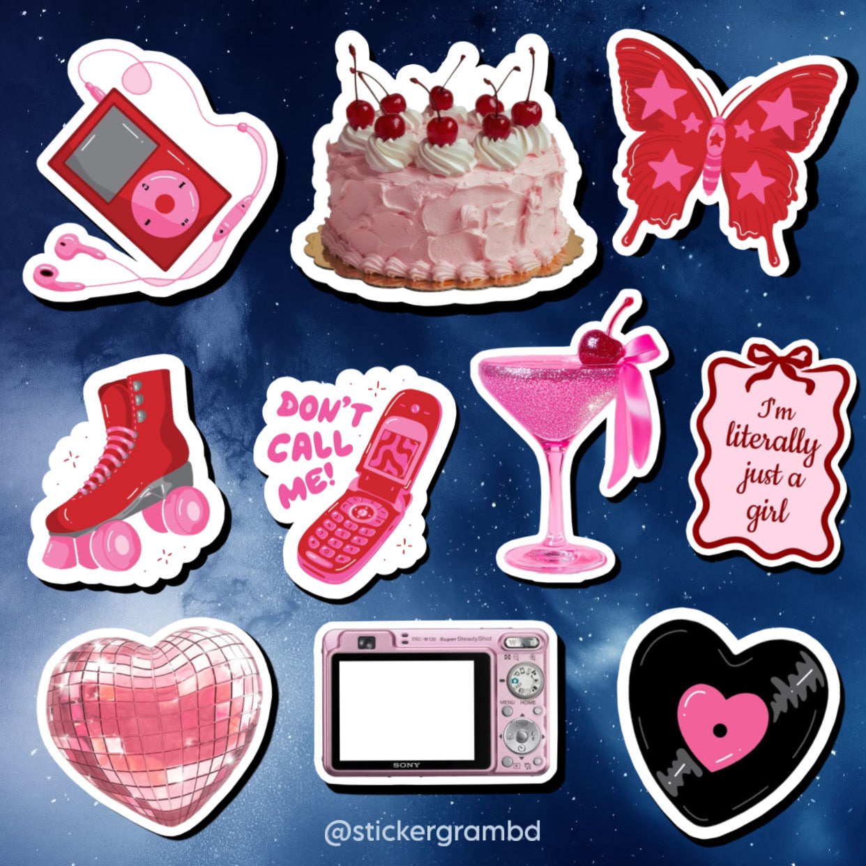 Cherry Pop Y2k Sticker Set