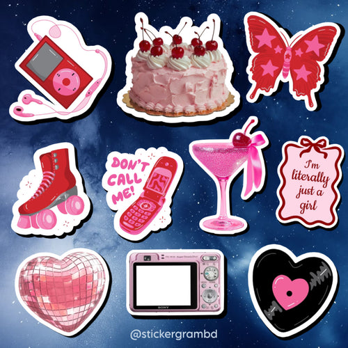 Cherry Pop Y2k Sticker Set