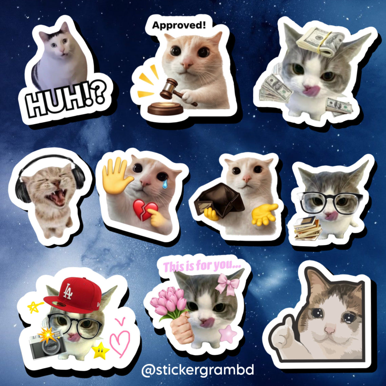 Cat Memes Sticker Set 02