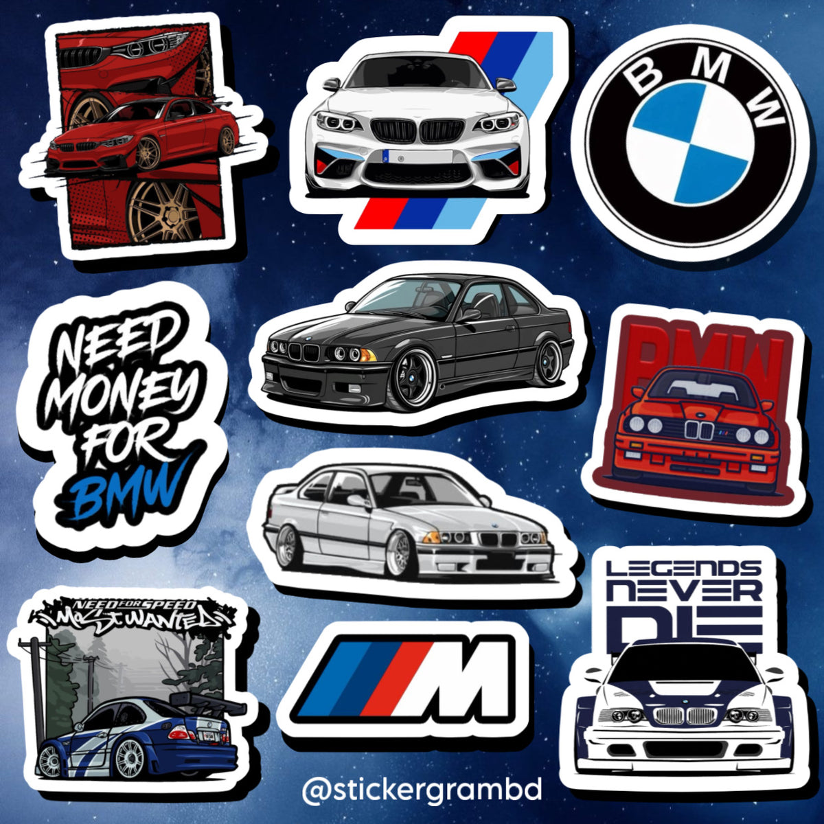 Cars Sticker Set 12 (BMW)