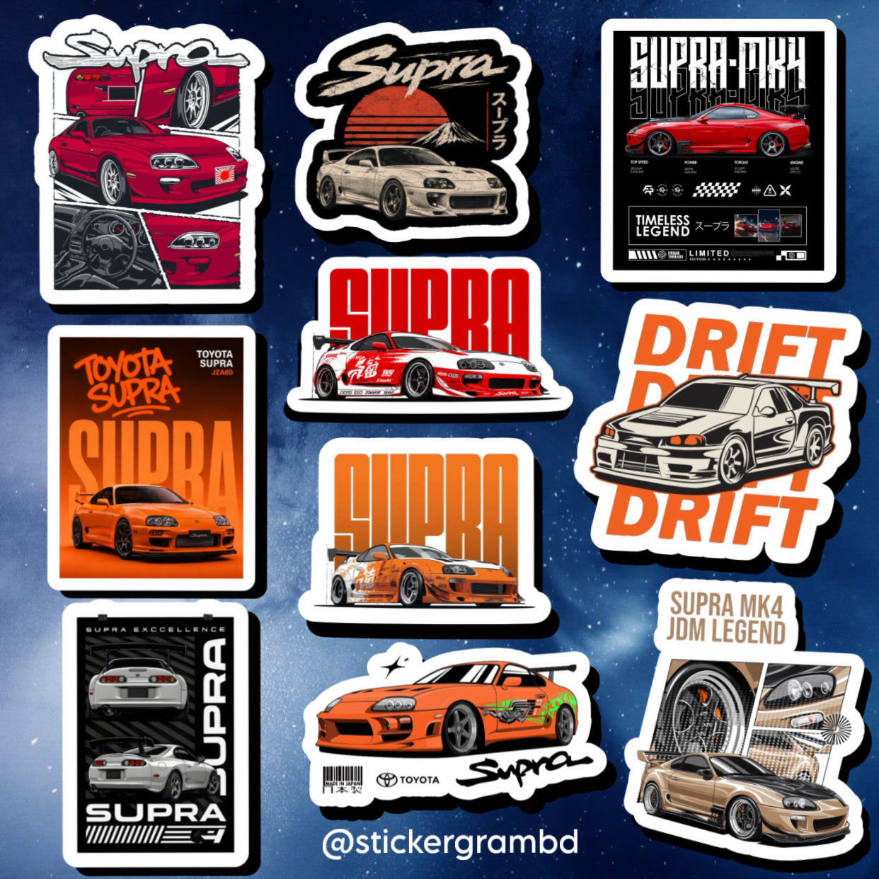 Cars Sticker Set 13 (SUPRA)