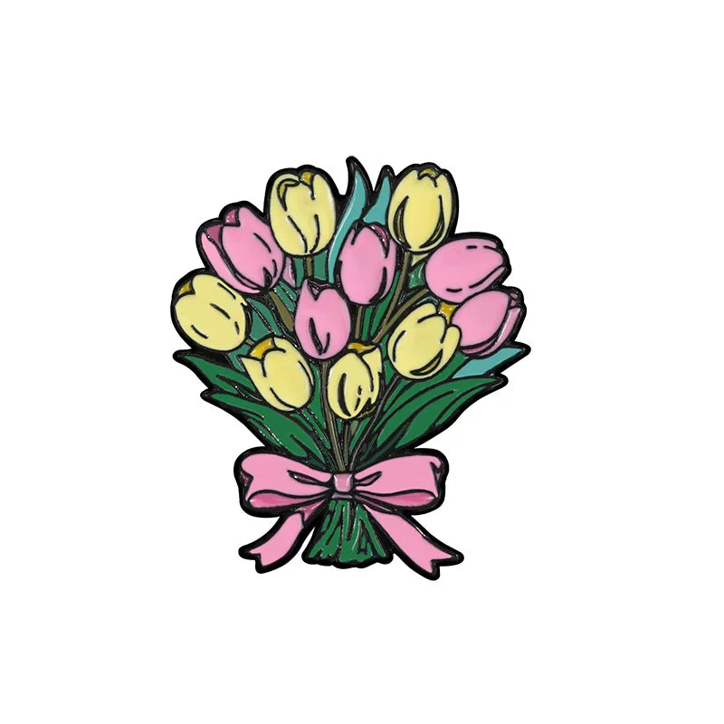 Flower Metal Pin 02