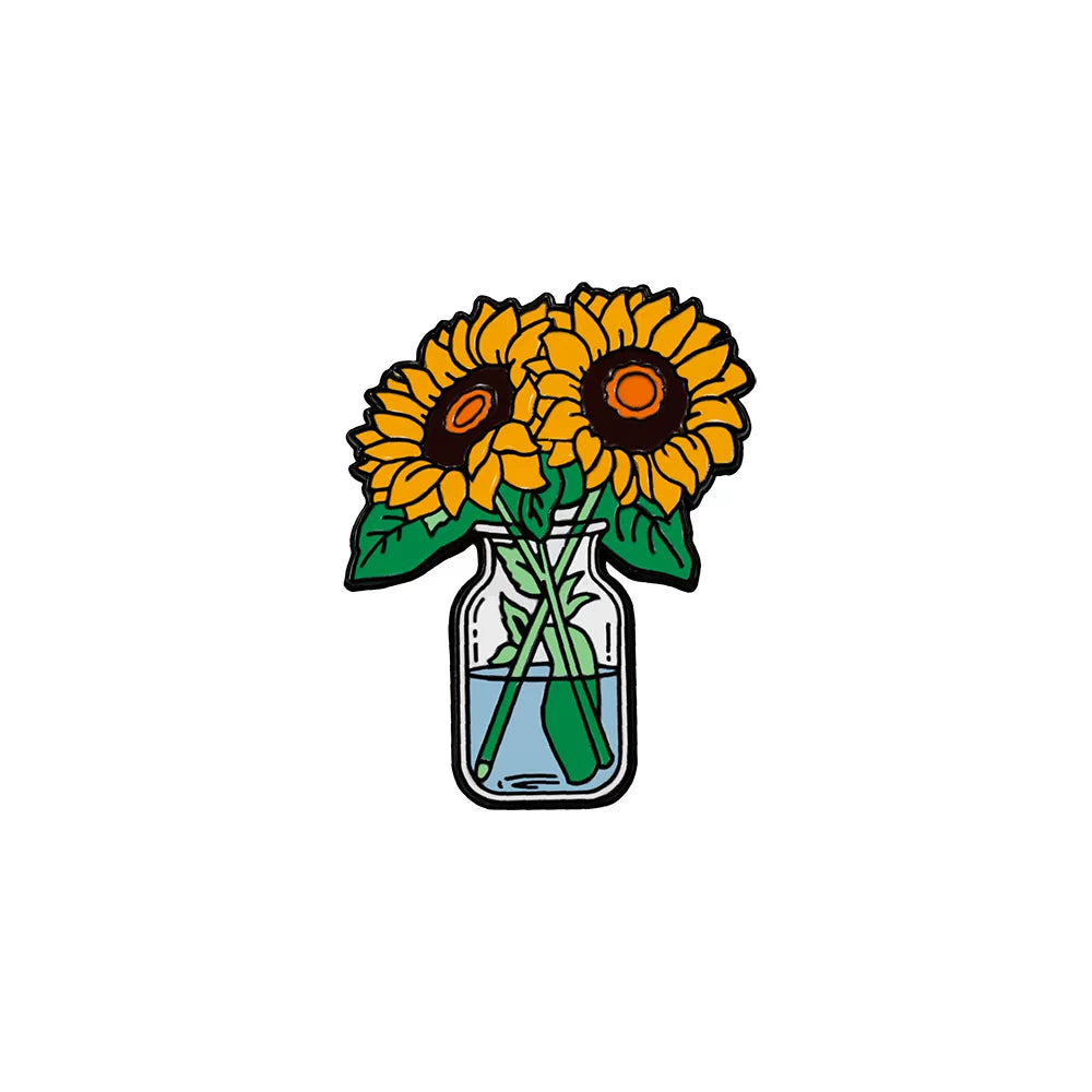 Flower Metal Pin 03