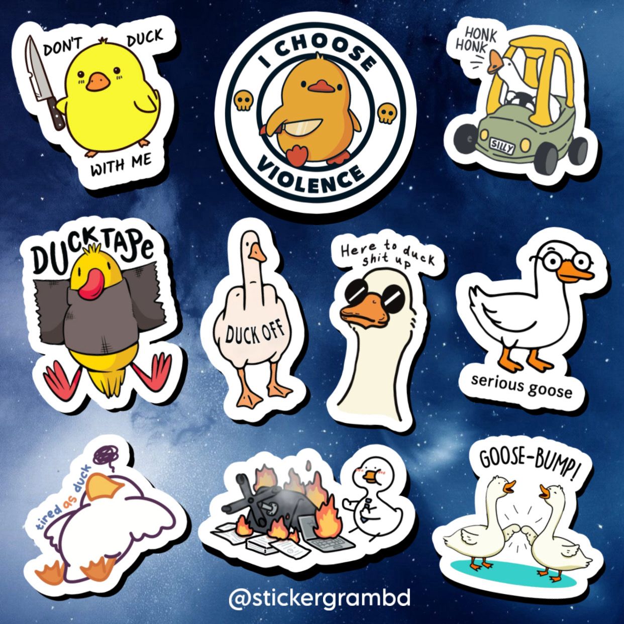 Duck Memes Sticker Set